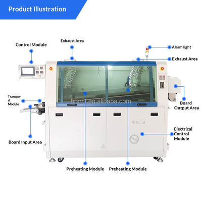 380V 60Hz SMT Мини автоматический двойной волновой ПКБ через отверстие Точная волновая сварочная машина без свинца с управлением сенсорным экраном PLC