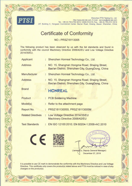 Китай Shenzhen Honreal Technology Co.,Ltd Сертификаты